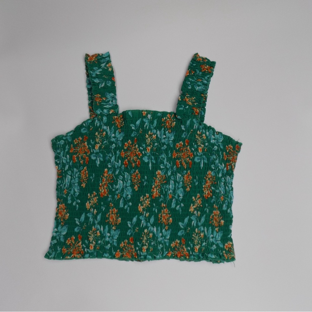 SHEIN Green Floral Tank Top